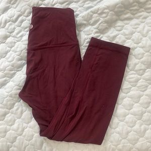 Burgundy Lululemon Leggings size 4